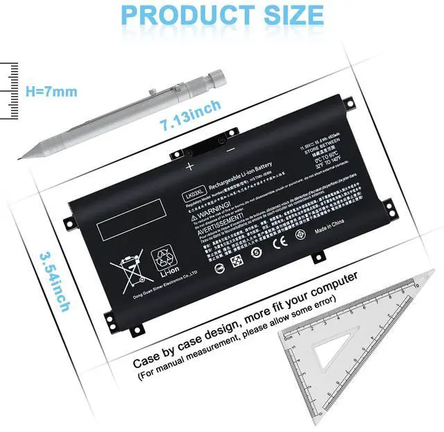 Alt view image 2 of 6 - LK03XL Battery Compatible with HP Envy X360 Convertible Notebook 15m-cn0xxx 15m-cn0012dx 17m-ae0xx 15m-bp 17-ae1xx 15-bq2xx 17t-ce 15m-cn0011dx 15m-bp112dx LKO3XL 916814-855 L09281-855