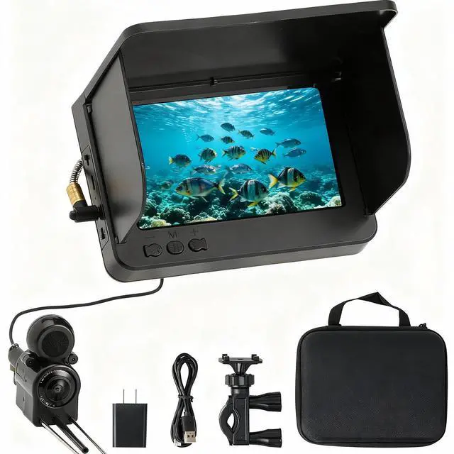 Main image of Portable Fish Finder IP68 Waterproof 5 Inch Underwater Camera | IPS Display for Ice/Lake Fishing&Murky Conditions/Depth Finder for Ice Fishing/Boats/Kayaks with 8000mAh Battery