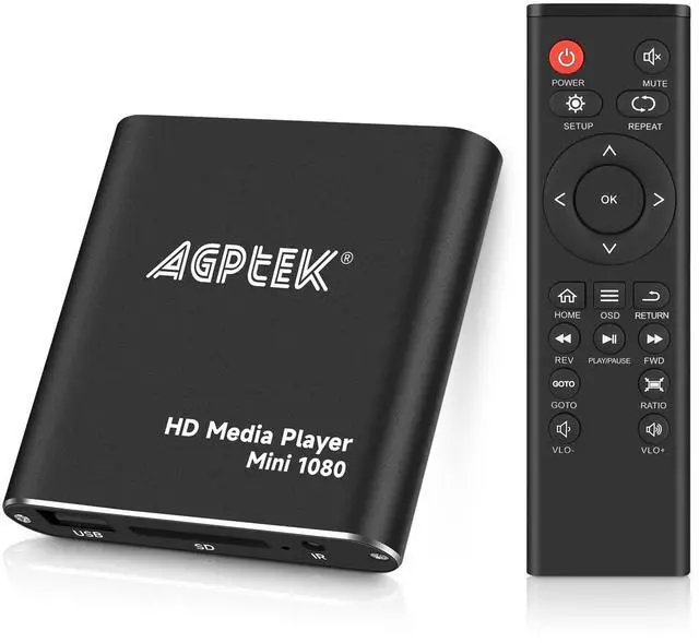 Main image of HDMI Media Player, Black Mini 1080p Full-HD Ultra HDMI Digital Media Player | for -MKV/RM- HDD USB Drives and SD Cards