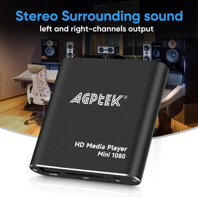 Alt view image 5 of 6 - HDMI Media Player, Black Mini 1080p Full-HD Ultra HDMI Digital Media Player | for -MKV/RM- HDD USB Drives and SD Cards