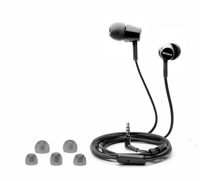 Alt view image 4 of 6 - MDREX155AP in-Ear Earbud Headphones with mic for Phone Call, Black | Integrated microphone, Comfortable Secure-Fitting Silicone Earbuds, Flexible, 3.94 ft Y-shaped cord, 9mm neodymium drivers