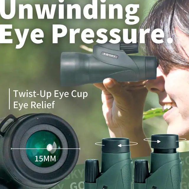 Alt view image 2 of 6 - 12x55 HD Monocular Telescope with BAK4 Prism & FMC Lens, Lightweight with Smartphone Adapter - For Bird Watching, Hunting, Hiking, Traveling