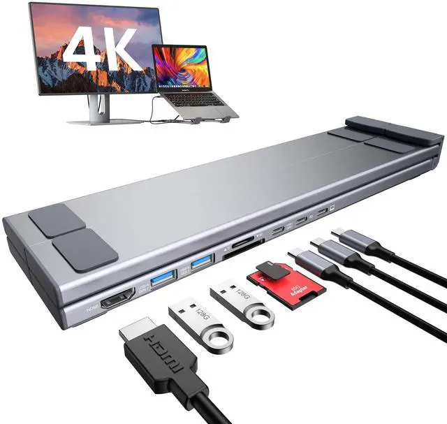 Main image of USB C Laptop Docking Station Stand, 8 in 1 Hub 4K HDMI, Dock Stand | Laptop Dock Stand with 4K@60Hz, 2*USB A 3.0, PD 100W, USB-C Data, SD&TF, Dock Station Compatible with Acer/Dell XPS/HP/Mac