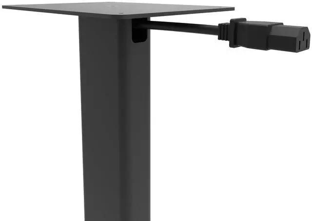 Alt view image 6 of 6 - ST28 28 Universal Floor Speaker Stands for Bookshelf Speakers up to 30 lbs | Improved Sound | Hidden Cable Management | Timeless Design, | Pair | Black Steel w/Black MDF Base