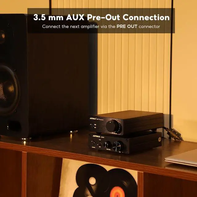Alt view image 4 of 6 - A07 Premium TPA3255 Power Stereo Amplifier with AUX Pre-Out 300W*2 | Swappable Op-Amp | 2 channel Desktop integrated Class D Stereo HiFi Amp For Passive Bookshelf Speaker & 2.0/2.1 Home theater