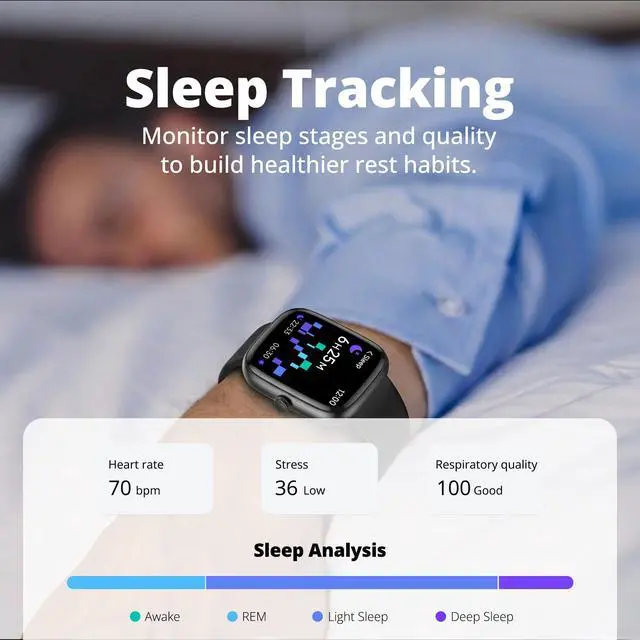 Alt view image 5 of 6 - Smart Watch for Men Women, 1.83" HD Touchscreen Fitness Tracker, Bluetooth Calling, 110+ Sports Modes, Heart Rate SpO2 Sleep Monitor, DIY Dial