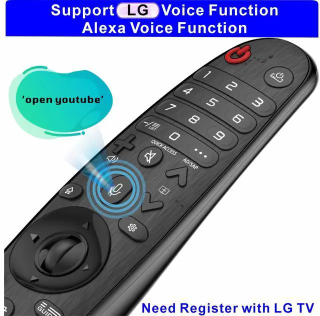 Alt view image 3 of 6 - Replacement for LG TV Remote, LG Smart TV 2018-2025 Voice&Pointer | Universal | Magic Remote | AKB75855501, MR650A, MR18BA, 19BA, 20GA, MR21-MR25