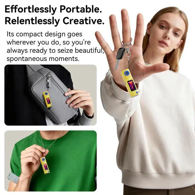 Alt view image 6 of 6 - Mini Keychain Digital Camera:2K Digital Mini Camera with 16GB Card,Vintage Keychain Video Camera, 1" HD LCD Display, 400mAh Battery Portable Small Cameras with Elegant Gift Box
