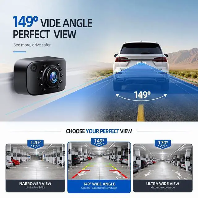 Alt view image 4 of 6 - Backup Camera, AHD & CVBS License Plate Rear/Front View Back Up Camera for Car/Truck/SUV/Pick up, IP69K Waterproof LED Universal Reverse Camera-AGQT01