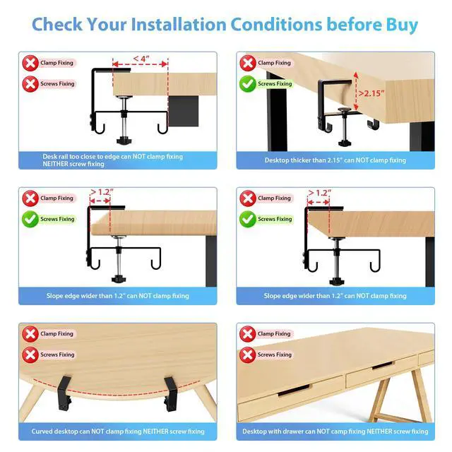Alt view image 5 of 6 - Extra Large No Drill Under Desk Cable Management Tray 48 in, Black | Clamp/Screw Mount, Supports Up to 70lbs, Fabric Wire Management Cable Raceways, Cord Hiders, Cord Management for Office/Home