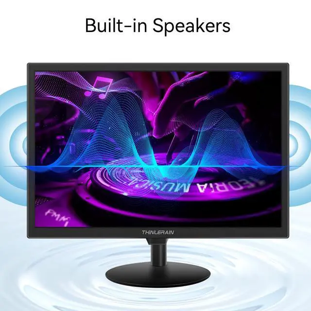 Alt view image 5 of 6 - 19 inch Computer Monitor 1440x900 PC Monitor with HDMI VGA AV BNC USB Ports, 60Hz, 5Ms, VESA, Display Build-in Speakers for Office Home
