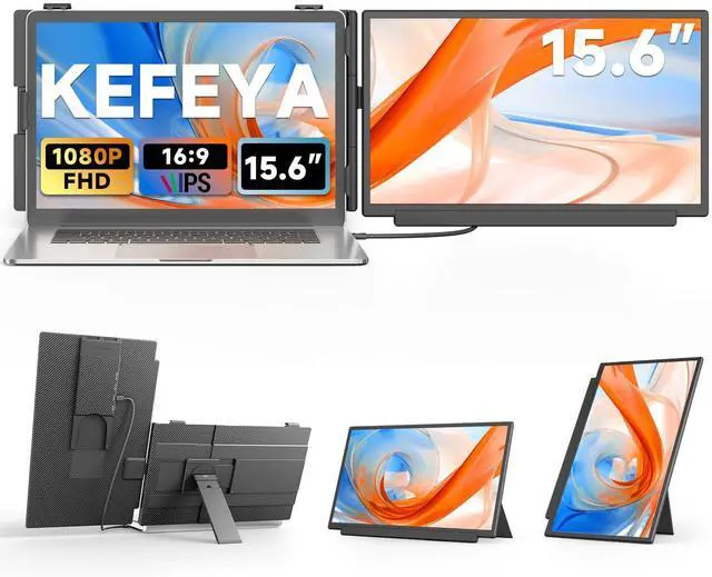 Main image of Laptop Screen Extender, FHD 1080P Laptop Monitor Extender Dual Screen, 15.6 Detachable Portable Monitor for Laptops 13-17" with USB-C/HDMI Port, Plug n Play for Windows/Mac/Android/Switch/PS5