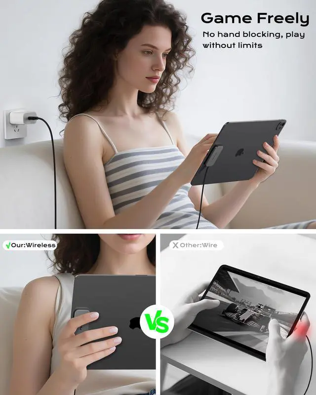 Alt view image 6 of 6 - Magnetic Wireless Charger for iPad Pro 11 (1st/2nd/3rd/4th) & iPad Air 11 (M2/M3) & iPad Air 10.9 (4th/5th), 18W Fast Charging Smart Connector Charger Pad with 6.56ft USB-C Cable (Adapter Not)
