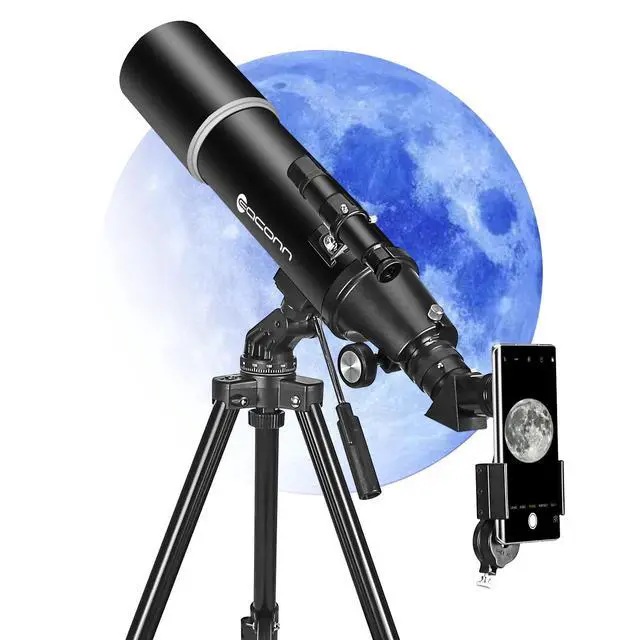 Alt view image 2 of 6 - Telescopes for Adults Astronomy, 80mm Aperture 600mm Refractor Telescope for Kids & Beginners, Compact and Portable Travel Telescopio with Backpack