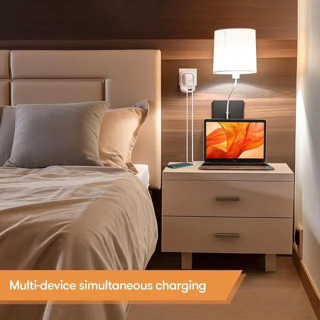 Alt view image 6 of 6 - 220V to 110V Voltage Converter US to Europe with 2 USB A 2 USB C Fast Charging, Power Converter for European Travel Universal International Travel Adapter for Italy Germany France Spain