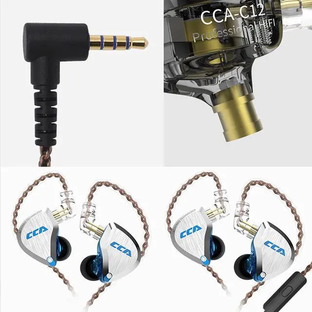 Alt view image 6 of 6 - C12 in Ear Monitor Headphones 5BA 1DD Hybrid HiFi IEM Earphones Noise Isolating Stereo Wired Earbuds for Musicians Audiophile Singers DJ