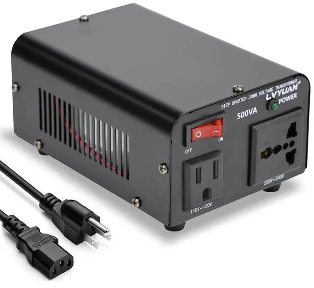 Main image of Voltage Transformer Converter 500 Watt Step Up/Down Convert from 110-120 Volt to 220-240 Volt and from 220-240 Volt to 110-120 Volt with US Outlet, Universal Outlet, Circuit Breaker