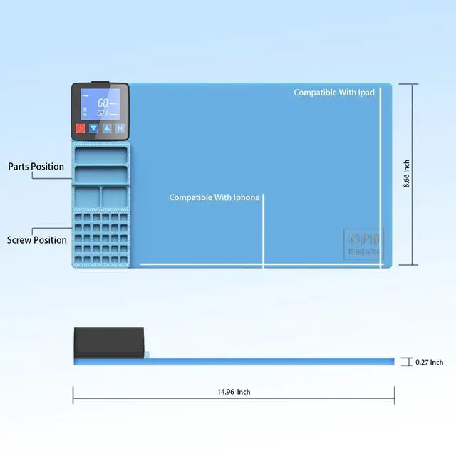 Alt view image 2 of 6 - Heating Pad Compatible with iPad iPhone Smartphone LCD Screen Separator Machine Repair Tools Heat Plate