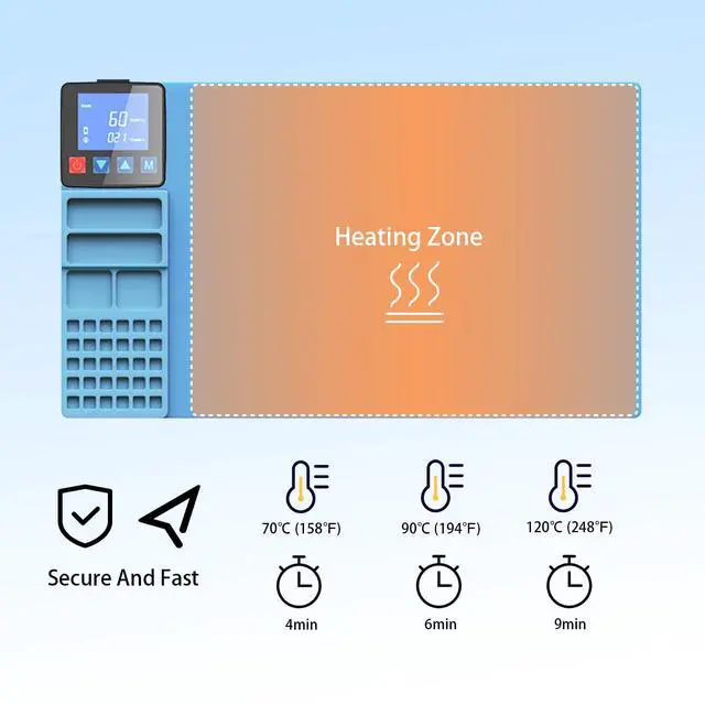 Alt view image 3 of 6 - Heating Pad Compatible with iPad iPhone Smartphone LCD Screen Separator Machine Repair Tools Heat Plate