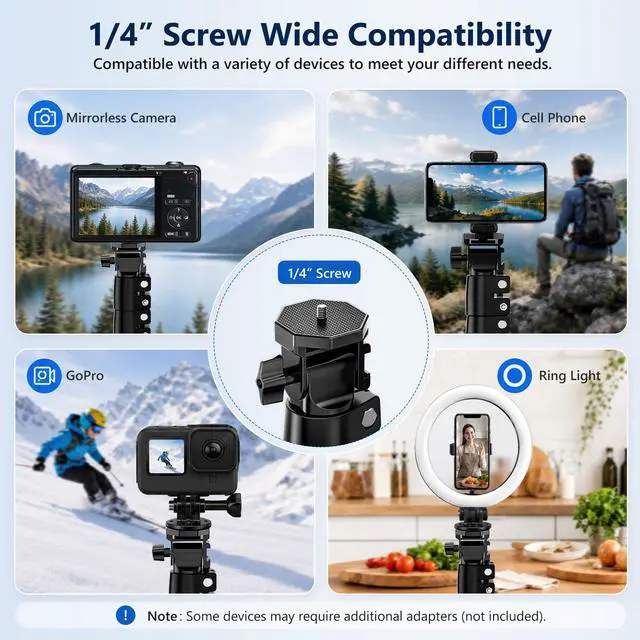 Alt view image 5 of 6 - Starlink Mini Tripod Mount, 63" Tripod Stand with Ground Stakes | Adjustable Height and Angle, With Pipe Adapter, Designed for Starlink Mini Setups at Camping, RV Travel and Outdoors