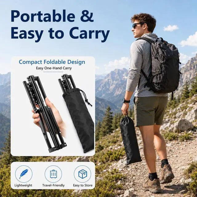 Alt view image 6 of 6 - Starlink Mini Tripod Mount, 63" Tripod Stand with Ground Stakes | Adjustable Height and Angle, With Pipe Adapter, Designed for Starlink Mini Setups at Camping, RV Travel and Outdoors