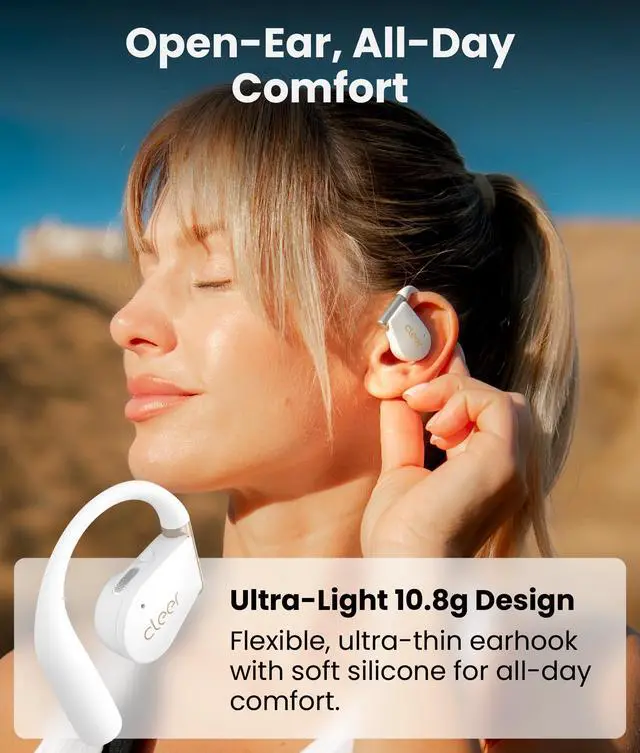 Alt view image 4 of 6 - ARC 4 Plus Open Ear Earbuds with Dolby Audio,White | True wireless Bluetooth with head tracking, IPX7 waterproof earhook,34H playtime, custom EQ,for sports, running & workout