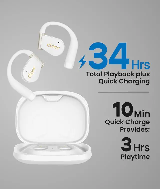 Alt view image 5 of 6 - ARC 4 Plus Open Ear Earbuds with Dolby Audio,White | True wireless Bluetooth with head tracking, IPX7 waterproof earhook,34H playtime, custom EQ,for sports, running & workout