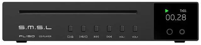 Main image of SMSL PL150 CD Player High Power CS43198 D/A chip, Standard/MQA-CD/HDCD CDs, with RCA/3.5mm & 4.4mm Headphone/Optical/Coaxial Output, for Vehicle/Laptop/TV/PC, CD Player Amp with Remote Control (Black)