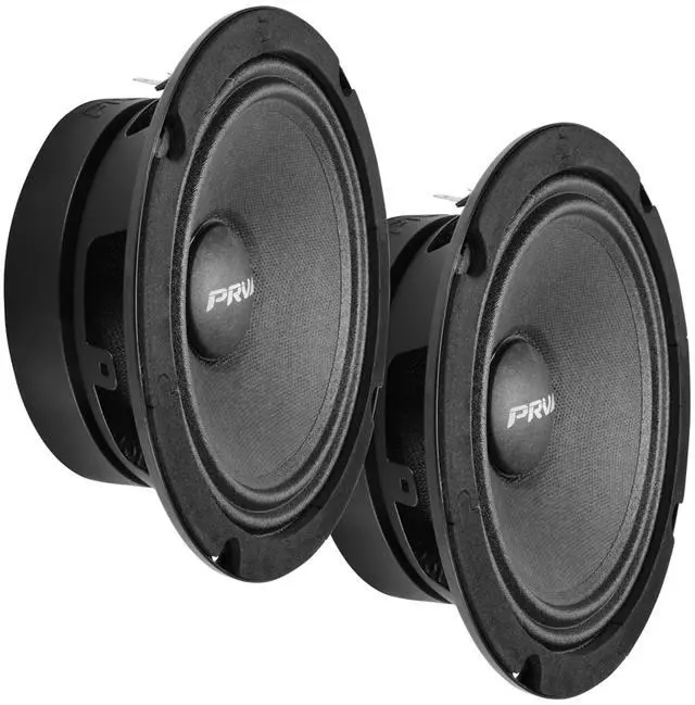 Main image of 6.5 Midrange Speakers Pair 6MR200A-4, 200 Watts, 4 Ohm Shallow Mount Car Audio Slim Speaker, 1.5 in Voice Coil, Compact for Doors (2 Speakers)