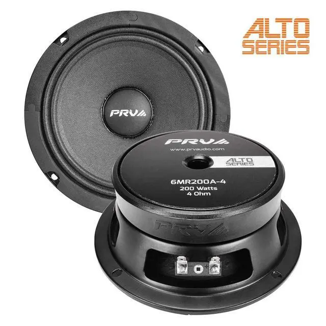 Alt view image 5 of 6 - 6.5 Midrange Speakers Pair 6MR200A-4, 200 Watts, 4 Ohm Shallow Mount Car Audio Slim Speaker, 1.5 in Voice Coil, Compact for Doors (2 Speakers)