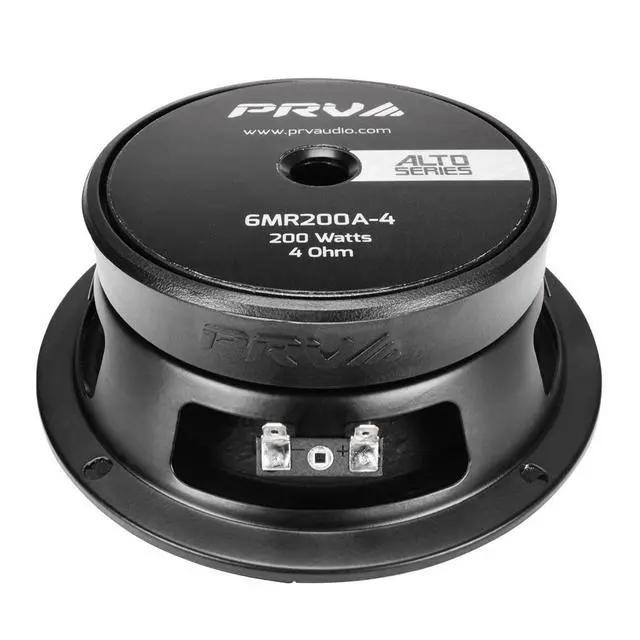 Alt view image 6 of 6 - 6.5 Midrange Speakers Pair 6MR200A-4, 200 Watts, 4 Ohm Shallow Mount Car Audio Slim Speaker, 1.5 in Voice Coil, Compact for Doors (2 Speakers)
