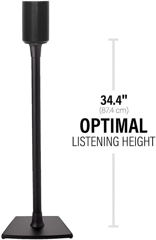 Alt view image 3 of 6 - Wireless Speaker Stand for Sonos Era 100 - Pair (Black) |, Perfect Stand Setup for Easy and Secure Mounting of New Sonos Era 100 Speakers - OSSE12-B2