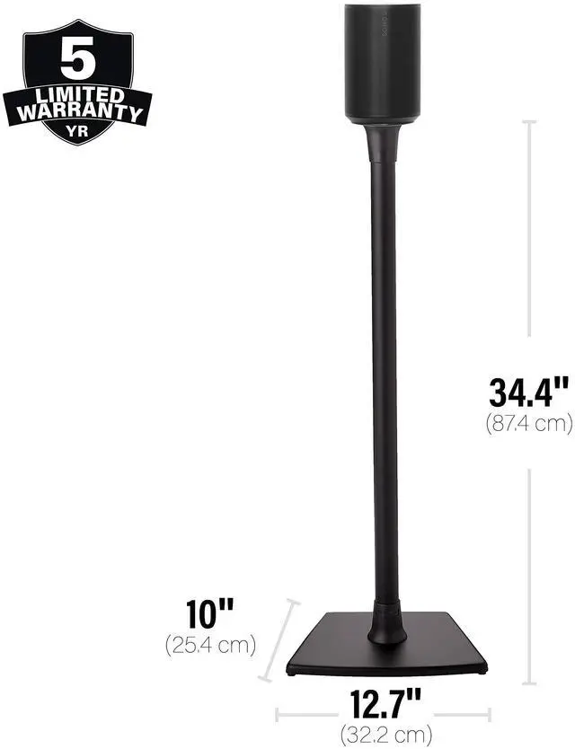 Alt view image 5 of 6 - Wireless Speaker Stand for Sonos Era 100 - Pair (Black) |, Perfect Stand Setup for Easy and Secure Mounting of New Sonos Era 100 Speakers - OSSE12-B2