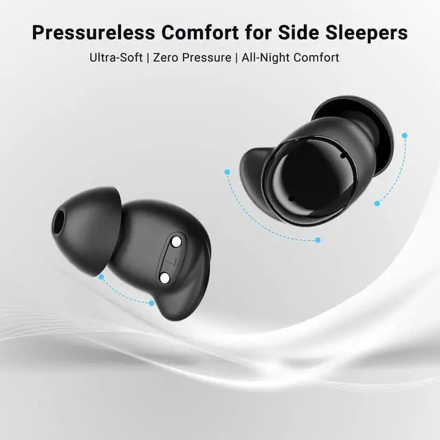 Alt view image 4 of 6 - T33 Sleep Earbuds, Bluetooth 6.0 Noise Cancelling Sleep Headphones for Side Sleepers, ANC Up to 98%, Sleep Mode, 48H Playtime, Small Earbuds Comfort Fit for Sleeping, Travel, Work, White
