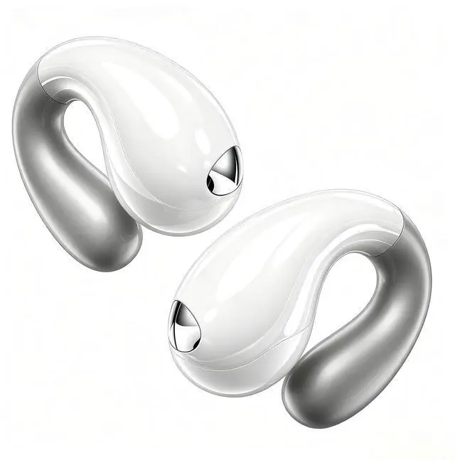 Main image of Upgraded Ultra Open Ear Earbuds - Lightweight Comfort Clip-On Wireless Bone Conduction Earbuds, Secure Fit & AI-Powered Clear Calls Bluetooth Open Ear Headphones for Work,Commute,Workout,Running,White