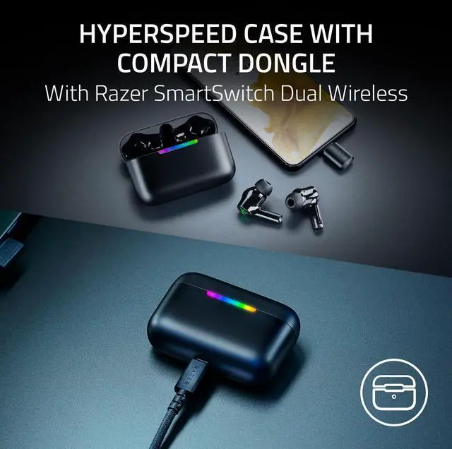Alt view image 4 of 6 - Hammerhead V3 Wireless Multi-Platform ANC Gaming Earbuds, Black | 2.4GHz & Bluetooth 6.0, 40 Hr Battery, THX Spatial Audio, for Smartphones, PC, Laptop, Tablet, PS5, Steam Deck