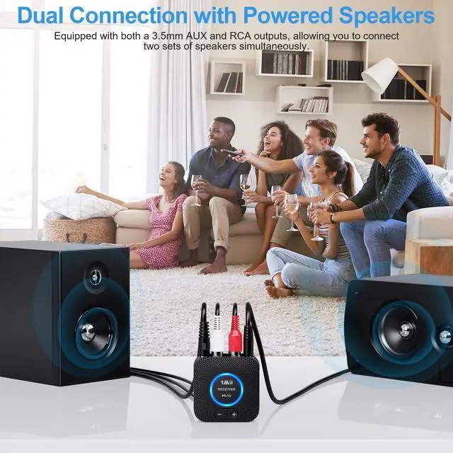 Alt view image 3 of 6 - 2.4GHz Wireless Audio Transmitter Receiver Set (1 TX+1 RX) for TV, 262Ft/80M Long Range 25ms Low Latency with AUX RCA in/Out, Wireless Audio Adapter for TV PC Powered Speaker Amplifier Soundbar