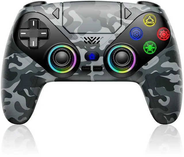 Main image of LED Wireless Controller for PS5, Compatible with PS5 Pro/Slim/PC, Dual Vibration, Macro/Turbo Function, 3.5mm Audio Jack,1000mAh Battery, 6-Axis Motion Control Gamepad with Speaker