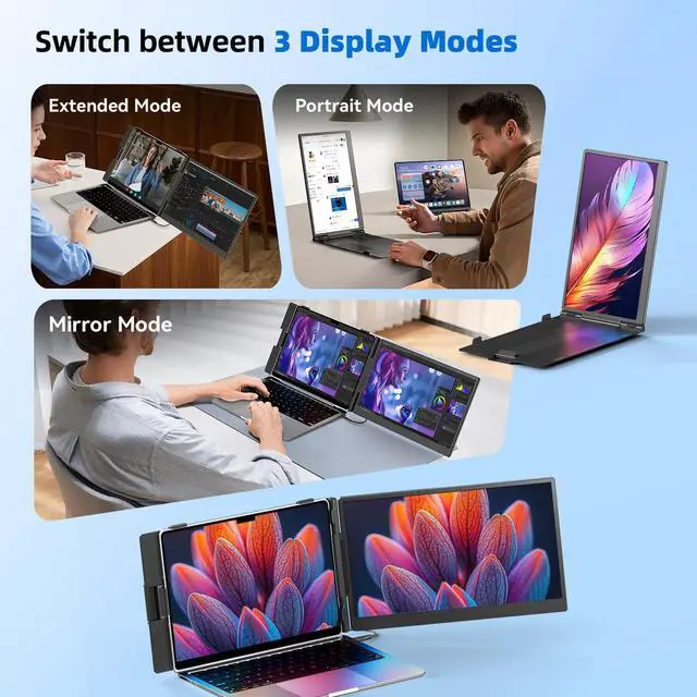 Alt view image 5 of 6 - Laptop Screen Extender 1.8lbs 14.1" - Ultra-Light & Ultra-Slim 1080P FHD IPS Dual Portable Monitor for 13"-17.3" Laptops Plug & Play Travel Extra Screen Compatible with Wins/Mac/Android/Chrome