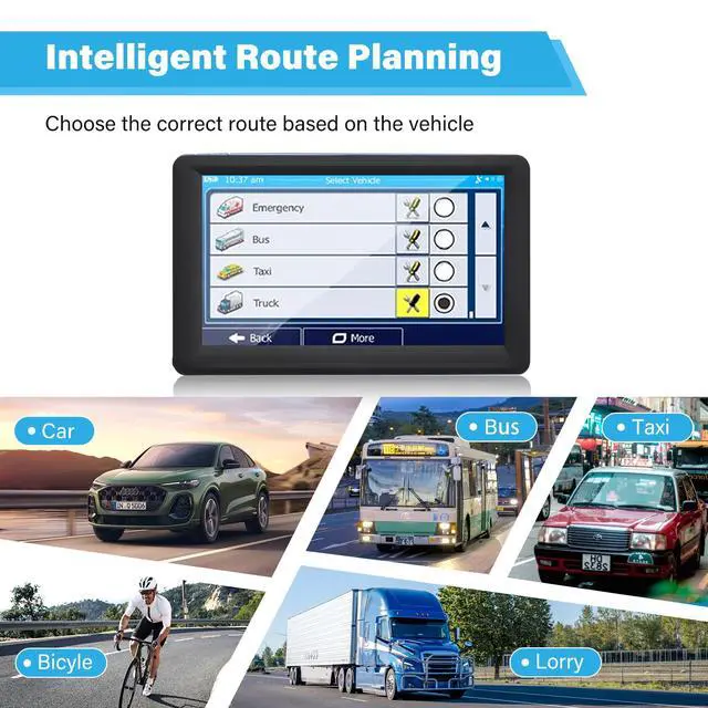 Alt view image 2 of 5 - GPS Navigator for Car Truck RV, 7-Inch Portable GPS for Car with 2026 Maps Free Updates, Voice-Guided Turn Directions, Speed Camera Alerts, Custom Truck Routing