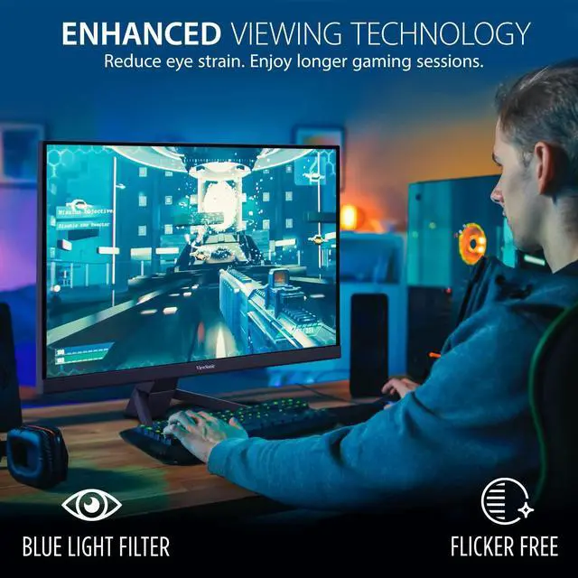Alt view image 3 of 6 - VX2267-MHD 22 Inch 1080p Monitor, 100Hz Refresh Rate with FreeSync for Ultimate Home Entertainment, Eye Care Technology, Ultra-Thin Bezels, HDMI, and DisplayPort Inputs