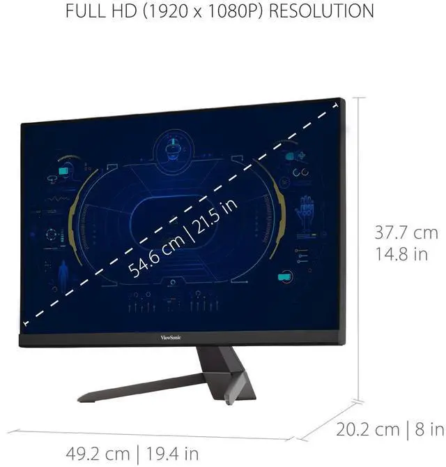 Alt view image 4 of 6 - VX2267-MHD 22 Inch 1080p Monitor, 100Hz Refresh Rate with FreeSync for Ultimate Home Entertainment, Eye Care Technology, Ultra-Thin Bezels, HDMI, and DisplayPort Inputs