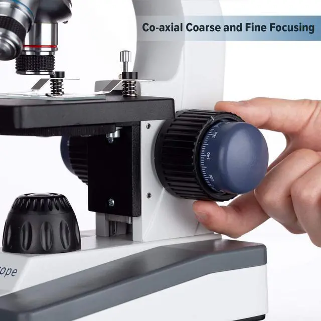 Alt view image 4 of 6 - M150C-MS 1000X Biological Compound Microscope with Sturdy | 40X-1000X Magnification Range All-Metal Construction Optical Glass Lenses Mechanical Stage