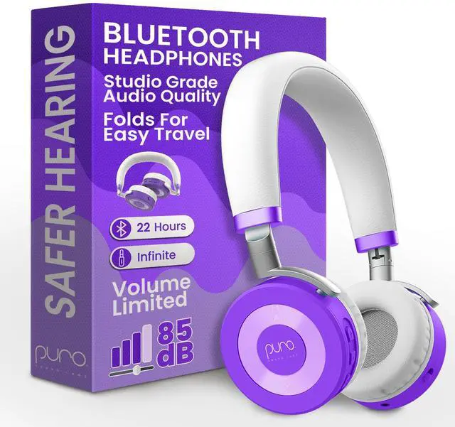 Main image of Kids Headphones, Volume-Limiting, JuniorJam Plus, Purple | Universal Hybrid Active Noise Cancelling Headphone, Volume Limiting, Hi-Res Audio, 32h Playtime, Pc Wireless Headset with Mic