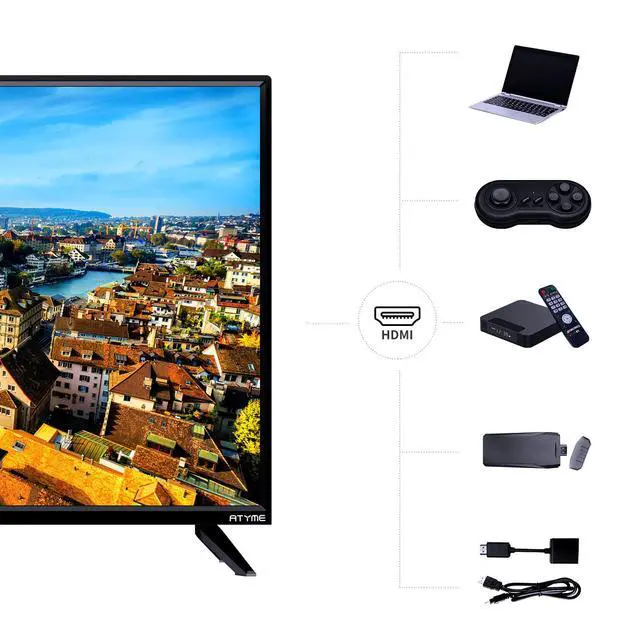Alt view image 4 of 6 - 32-inch Class 60Hz 720p HD LED TV Flat Screen 1*USB 3* HDMI 1*VGA ARC Dual Channel 8W Speakers Monitor Television Non-Smart Television 320GM5HD