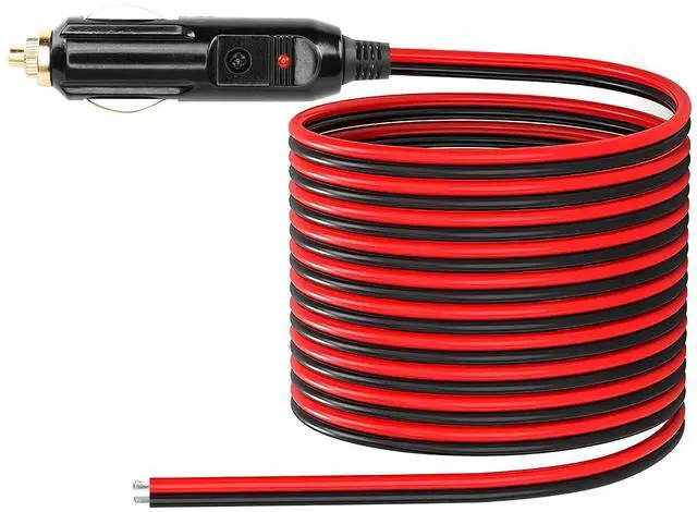 Main image of Cigarette Lighter Male Plug Cable,12V Replacement Car Cigarette Lighter,With 20A Fuse,13AWG Tin-Plated Tail Wire- 2M/6.5FT