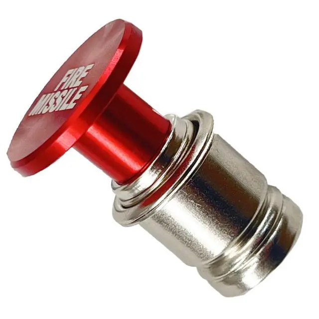 Alt view image 2 of 7 - Fire Missile Button Cigarette Lighter Cover,Car Cigarette Lighter Replacement, Universal Design Fits Most Vehicles with Standard 12 Volt Power Source (Fire Missiles)