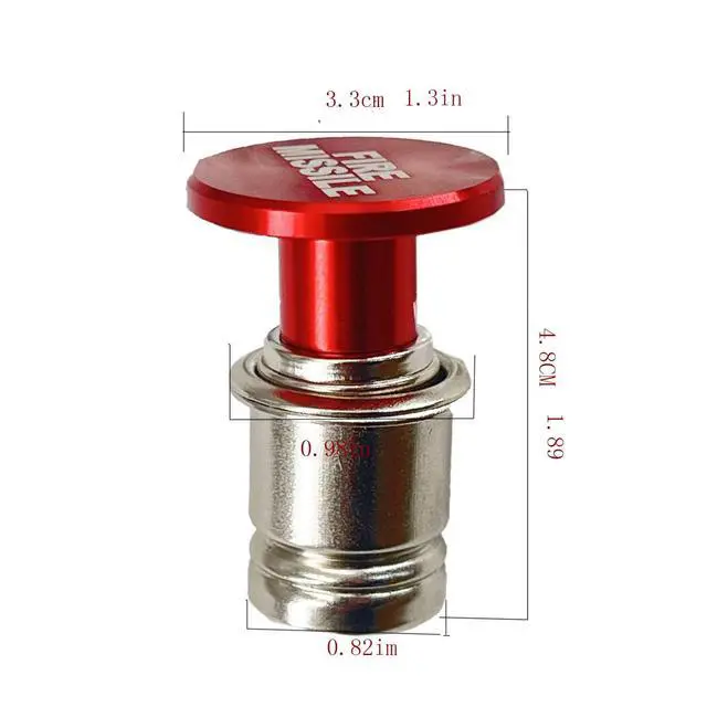 Alt view image 7 of 7 - Fire Missile Button Cigarette Lighter Cover,Car Cigarette Lighter Replacement, Universal Design Fits Most Vehicles with Standard 12 Volt Power Source (Fire Missiles)