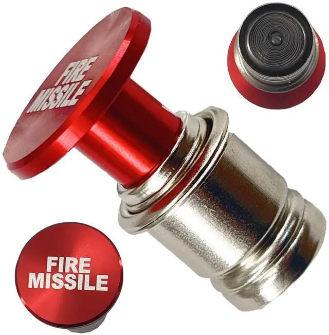 Main image of Fire Missile Button Cigarette Lighter Cover,Car Cigarette Lighter Replacement, Universal Design Fits Most Vehicles with Standard 12 Volt Power Source (Fire Missiles)
