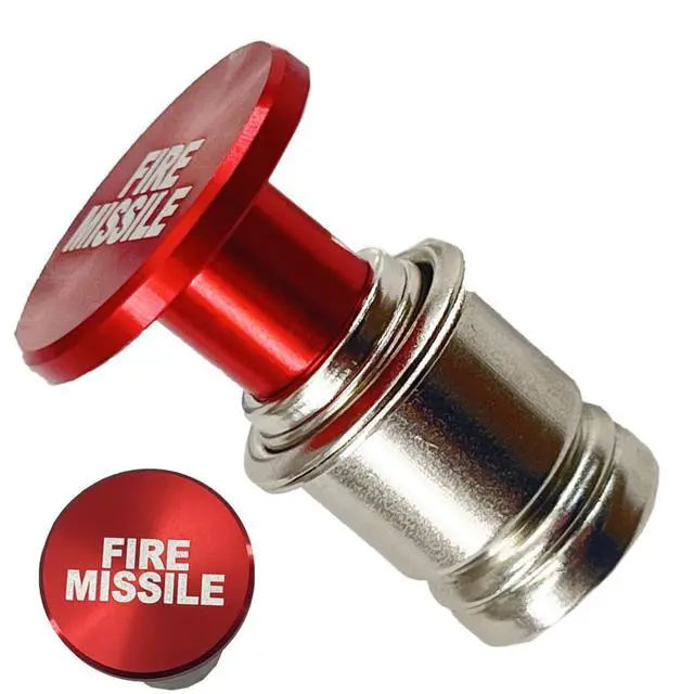 Alt view image 6 of 7 - Fire Missile Button Cigarette Lighter Cover,Car Cigarette Lighter Replacement, Universal Design Fits Most Vehicles with Standard 12 Volt Power Source (Fire Missiles)